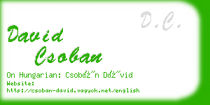 david csoban business card